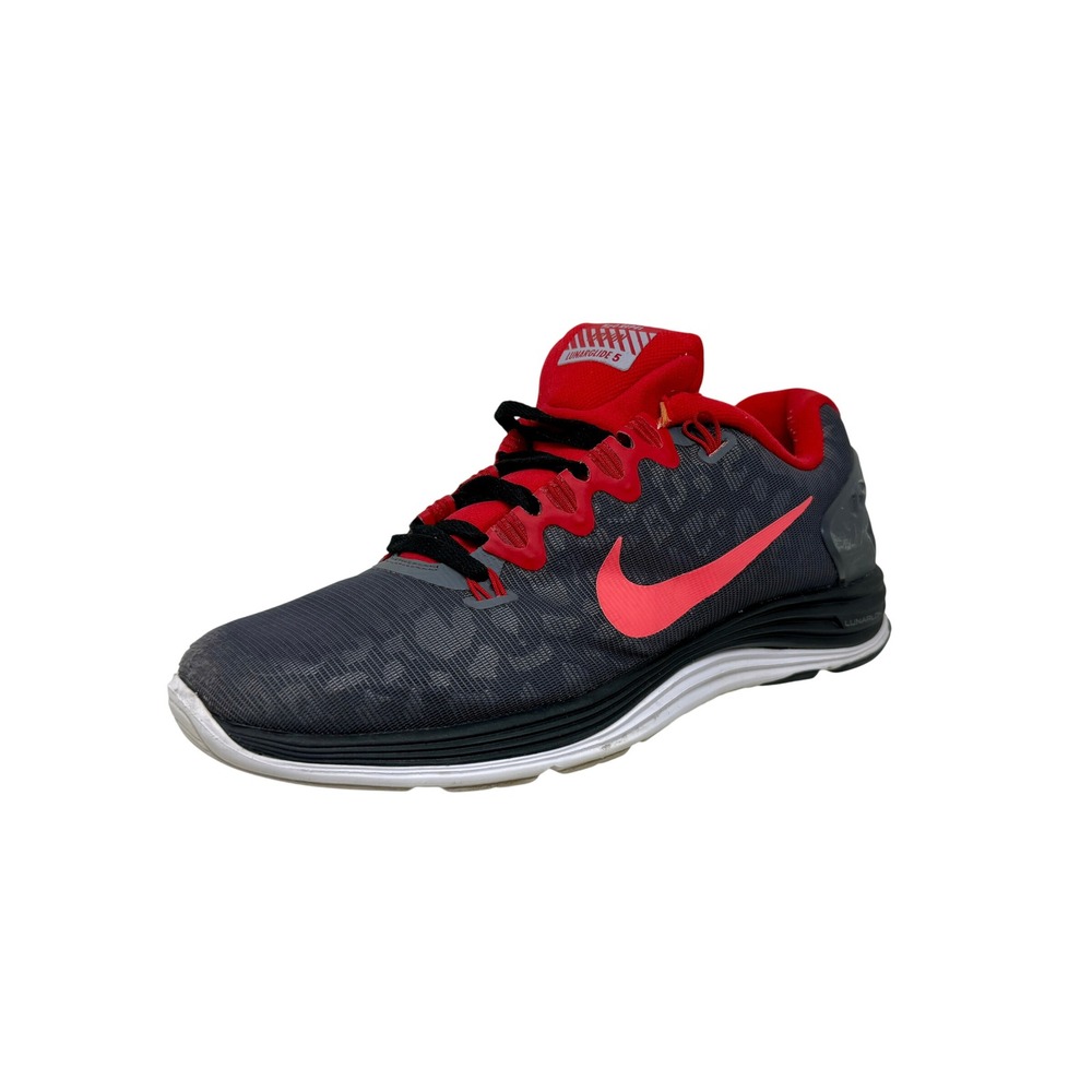 Nike Lunarglide 5 H2O Repel Grey Red Running Shoes 641343-991 Womens 8.5